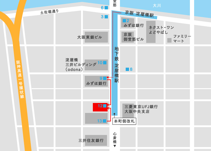 ジェイック大阪支店マップ