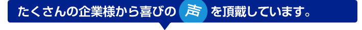 たくさんの企業様から喜びの声を頂戴しています。