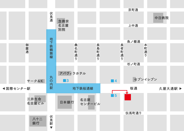 ジェイック名古屋支店マップ